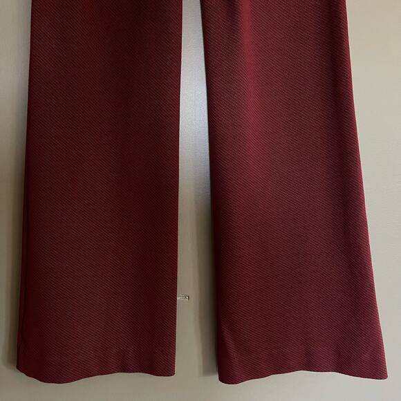Anthropologie The Essential‎ Twill Trousers Burgundy Red Purple Size 4 Flare Leg - Picture 14 of 16